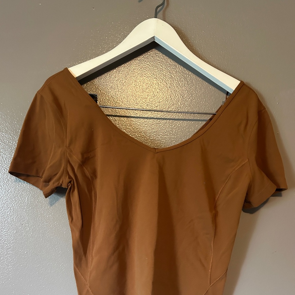 lululemon athletica Brown Short Sleeve Top size 12